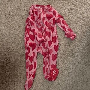 Posh Peanut Pink and Red Heart Footie